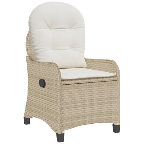 Poltrona reclinabile con cuscino Beige in polyrattan - Foto 1