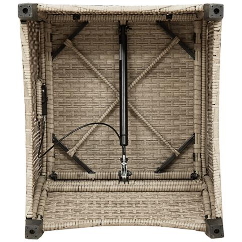 Poltrona reclinabile con cuscino Beige in polyrattan - Foto 9