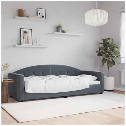 Letto da Giorno Grigio Scuro 80x200 cm in Velluto - Foto 2