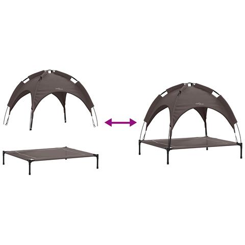 Letto rialzato per cani con tetto rimovibile Marrone XL Acciaio - Foto 9