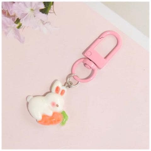 Set Di 10 Portachiavi Con Ciondolo Coniglietto E Carota - Accessorio Kawaii - Foto 2