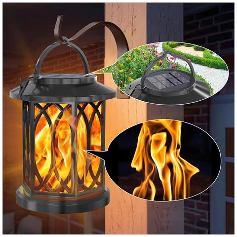 Luce Solare A Fiamma Da Esterno Con Clip - Lanterna Da Giardino A Led Tremolante - Foto 2