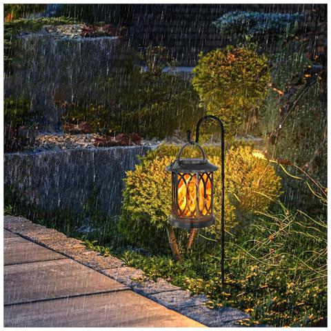 Luce Solare A Fiamma Da Esterno Con Clip - Lanterna Da Giardino A Led Tremolante - Foto 7