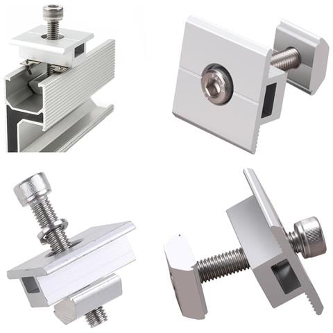 Wetown Supporto Per Modulo Solare Morsetti Centrali 4 Pezzi 35mm - Foto 6