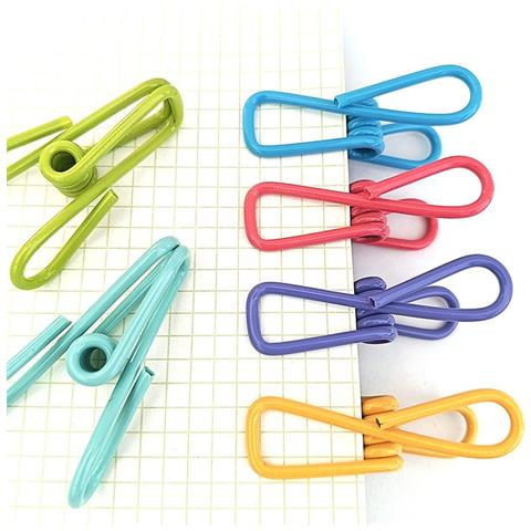 Mollette Da Bucato In Metallo Colorato - Confezione Da 8, Rivestite In Pvc, Antivento Per Asciugare Calze E Vestiti - Foto 2