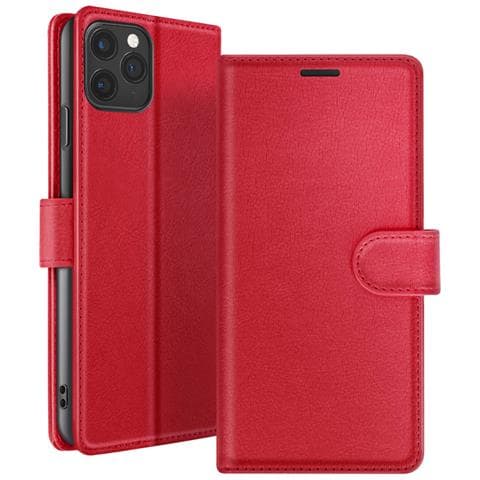 Custodia A Portafoglio Per Iphone 11 Pro Max Con Supporto E Linguetta Magnetica, Rosso - Foto 1