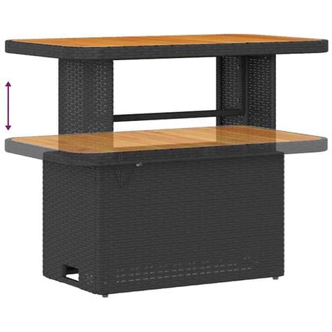 Set Divano da Giardino con cuscino 8 pcs Nero 90 x 55 x 71 cm - Foto 9