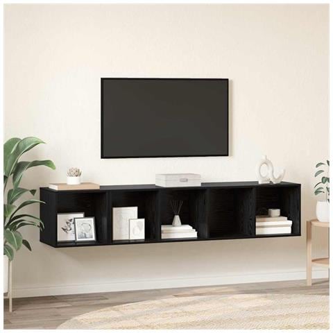 Set di mobili TV 2 pcs Rovere nero 37 x 37 x 142.5 cm - Foto 2