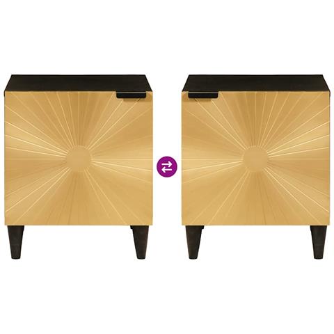 Comodino Nero e Oro 40 x 33.5 x 46 cm - Foto 9