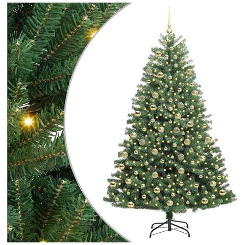 Albero di Natale Artificiale con Rami Pieghevoli Verde 210 cm - Foto 1