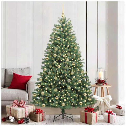Albero di Natale Artificiale con Rami Pieghevoli Verde 210 cm - Foto 2
