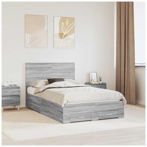 Struttura del letto con testiera Grigio Sonoma 120 x 200 cm - Foto 2