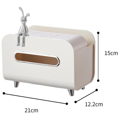 Porta Fazzoletti Multifunzionale Con Supporto Per Telefono E Contenitore - Elegante Dispenser In Abs Beige - Foto 1