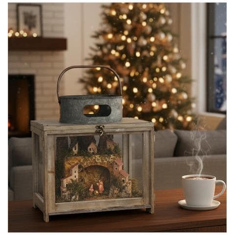 Dmora Decorazione Da Natale Chamois Marrone, Colore Struttura Verde - Foto 1