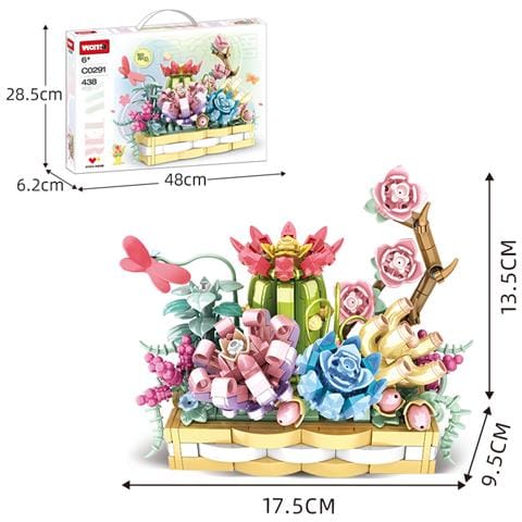 Set blocchi da costruzione 438 Pezzi Vaso di Fiori per bambini - Foto 2