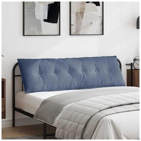 Cuscino per Schiena Blu 160 x 50 cm Tessuto in Cords - Foto 2