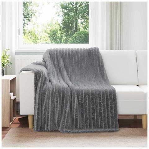 Coperte da Pile 6 pcs Grigio scuro 200 x 150 cm Panno - Foto 2