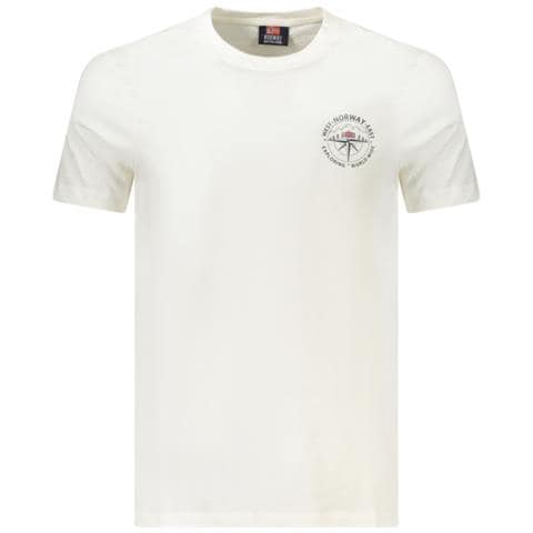 MAGLIETTA DA UOMO A MANICHE CORTE NORVEGIA 1963 BIANCA - Colore: Bianco, Taglia: L - Foto 1