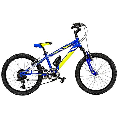 Bici Misura 20 Bambino Mountain Bike Bicicletta Mtb Bimbo Stark 6v Sr20sf Con Cambio E Forcella Ammortizzata - 27 Blu - Giallo Fluo - Bianco Opaco - Foto 1