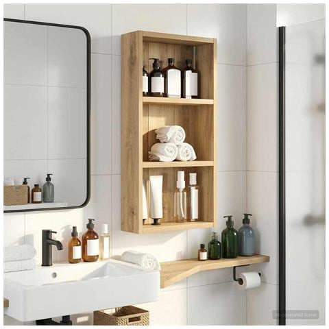 Armadio da bagno a muro Rovere Artigianale 30 x 10 x 60,5 cm - Foto 2