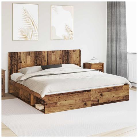 Testiera Letto Legno antico Legno ingegnerizzato - Foto 2