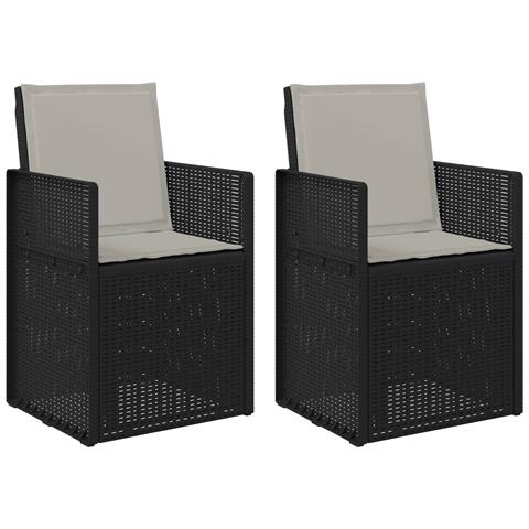 Sedie da pranzo da giardino 2 pcs Antracite e Grigio chiaro PP - Foto 1