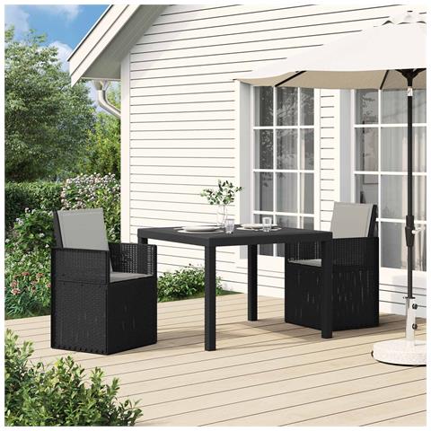 Sedie da pranzo da giardino 2 pcs Antracite e Grigio chiaro PP - Foto 2