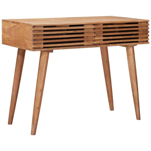 Scrivania Fatta a Mano Marrone Teak Legno di Acacia Massello - Foto 1