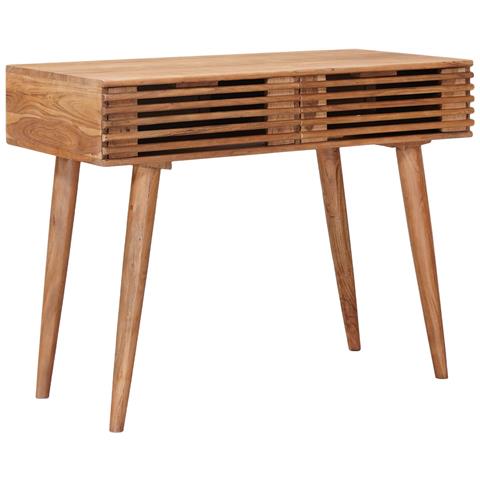Scrivania Fatta a Mano Marrone Teak Legno di Acacia Massello - Foto 2