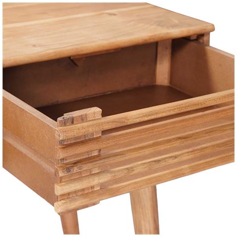 Scrivania Fatta a Mano Marrone Teak Legno di Acacia Massello - Foto 9