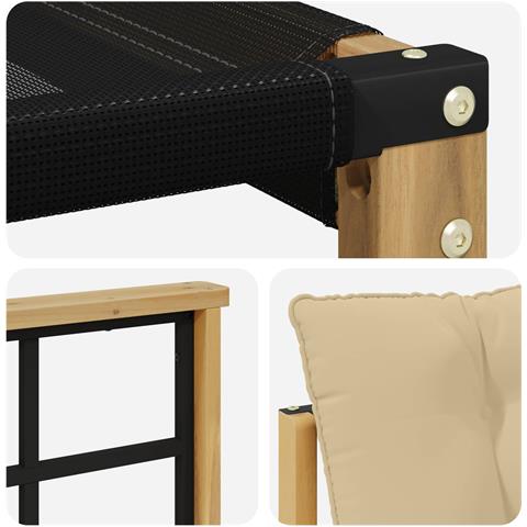 Set di divani da esterno con cuscino 6 pcs Bianco e Beige - Foto 9
