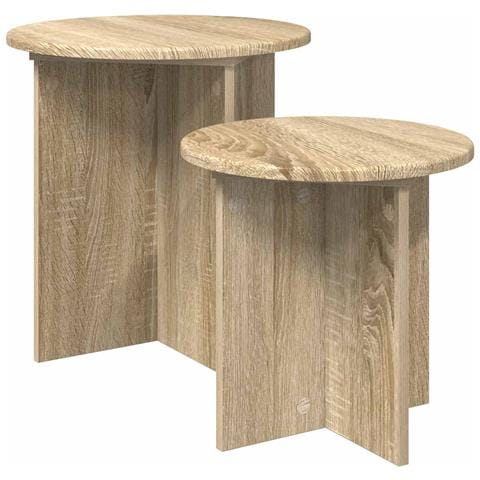 Set tavolini 2 pcs Rovere Sonoma Legno ingegnerizzato - Foto 1