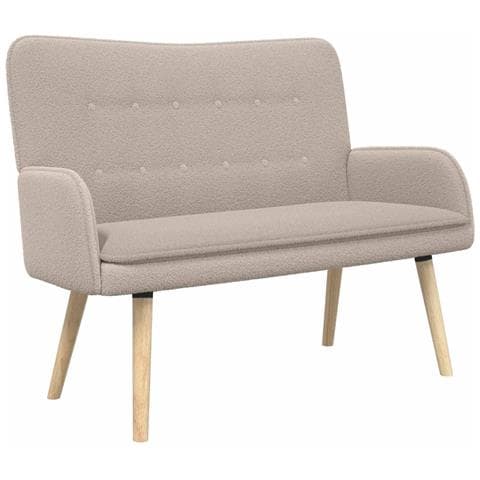 Divano a 2 Posti Grigio Chiaro 115 x 61 x 87 cm Bouclé - Foto 1