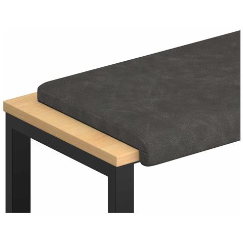Cuscino per panchina Similpelle Nero Profondità 35 cm - Foto 1