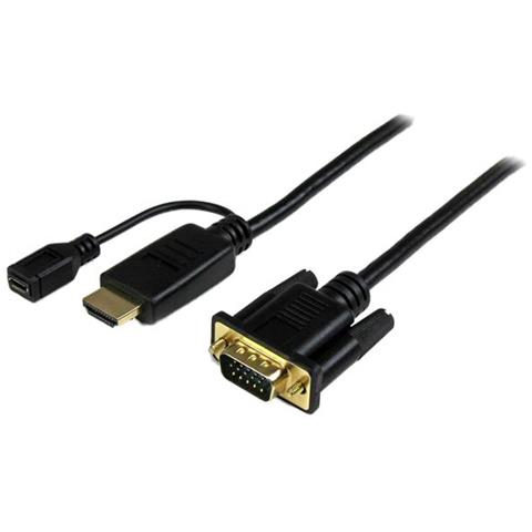 Cavo Convertitore attivo HDMI a VGA - Adattatore HDMI a VGA M / M - 1920x1200 / 1080p Nero da 1,8m - Foto 1