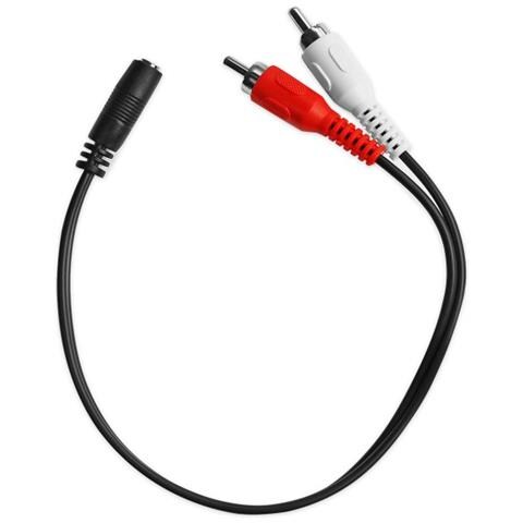 Cavo audio jack 3,5 mm stereo femmina a 2 RCA maschio, lunghezza cavo 0,3 m. - Foto 1