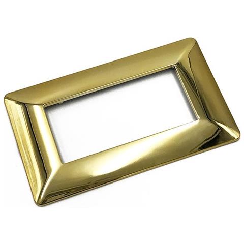 1 Placca Muro 4 Posti Moduli Oro Lucido Compatibile Tipo Bticino Matix - Foto 1