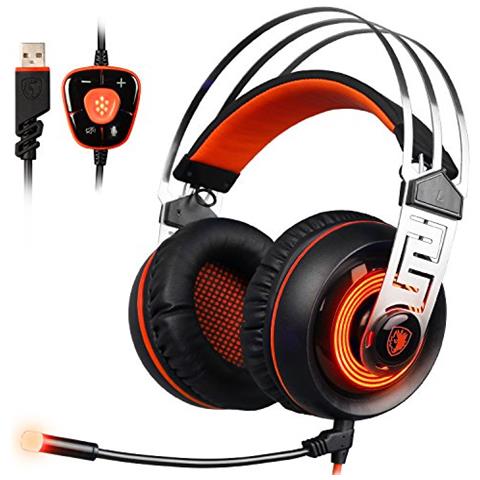 Sades - Cuffie Gaming A7 Headset 7.1 Virtual Surround Sound Usb Con  Microfono Noise Colore Nero E Arancione - ePRICE