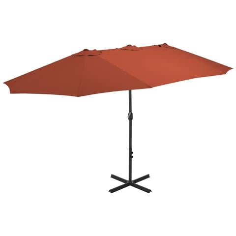 Ombrellone Da Esterni Palo In Alluminio 460x270cm Terracotta - Foto 1