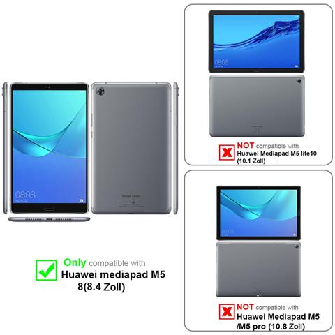 Cadorabo Custodia Per Tablet Compatibile Con Huawei Mediapad M5 8 (8.4"" Zoll) In Nero Satin - Coperchio Protettiva Ultra Sottile Con Funzione Auto Wake Up E Stand - Foto 10