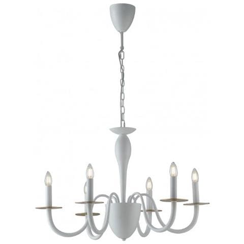 Lampadario Armstrong Bianco 6xe14 78x53cm - Foto 1