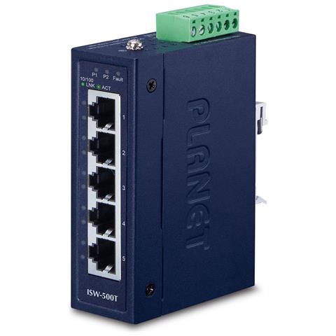 Isw-500t Switch Di Rete Non Gestito Fast Ethernet [10/100] Blu (ip30 Compact Size 5-port - 10/100tx Fast Ethernet - Foto 4