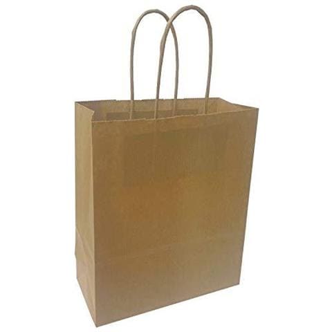 20 Sacchetti Marroni A Coste Paper Carrier Con Maniglie Twist Forti - Piccolo - 180x220x80mm 7 X3 X8.6 - Foto 1
