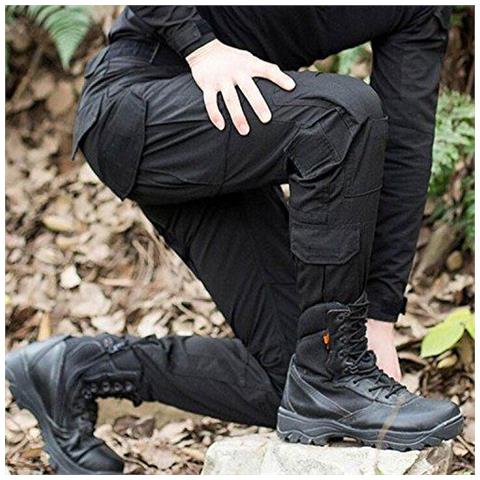 H Mondo Militare Dellesercito Ue Tattico Di Airsoft Di Paintball Di Ripresa Pantaloni Da Combattimento Pantaloni Degli Uomini Con Ginocchiere Nero (xxl)  - Foto 2