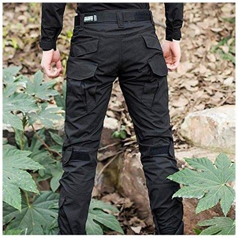 H Mondo Militare Dellesercito Ue Tattico Di Airsoft Di Paintball Di Ripresa Pantaloni Da Combattimento Pantaloni Degli Uomini Con Ginocchiere Nero (xxl)  - Foto 4