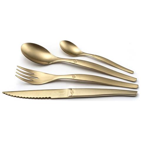 Set di Posate 16 pz Jet Champagne Pietra Slavata - Foto 3