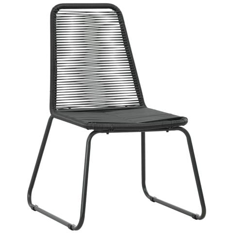 Set da Pranzo da Giardino 5 pz in Rattan PVC Nero - Foto 2