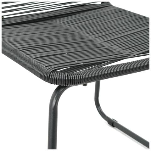 Set da Pranzo da Giardino 5 pz in Rattan PVC Nero - Foto 7