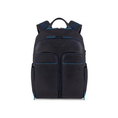 Zaino grande in pelle con PC 15 60 PIQUADRO B2V colore blu cod. CA5573B2V /BLU - Foto 1