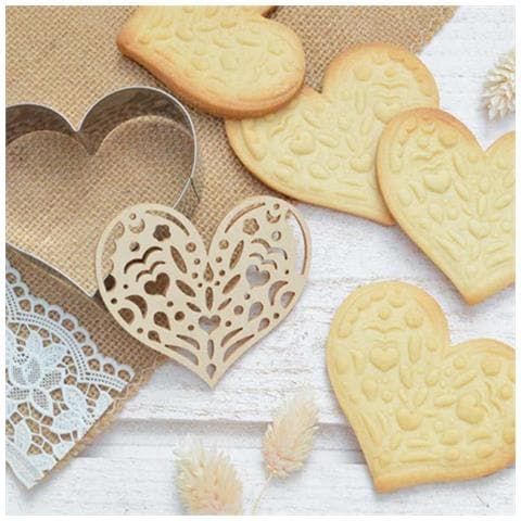 Kit Tagliabiscotti Cuore + 2 Penne Al Cioccolato Marrone E Blu Notte - Foto 1